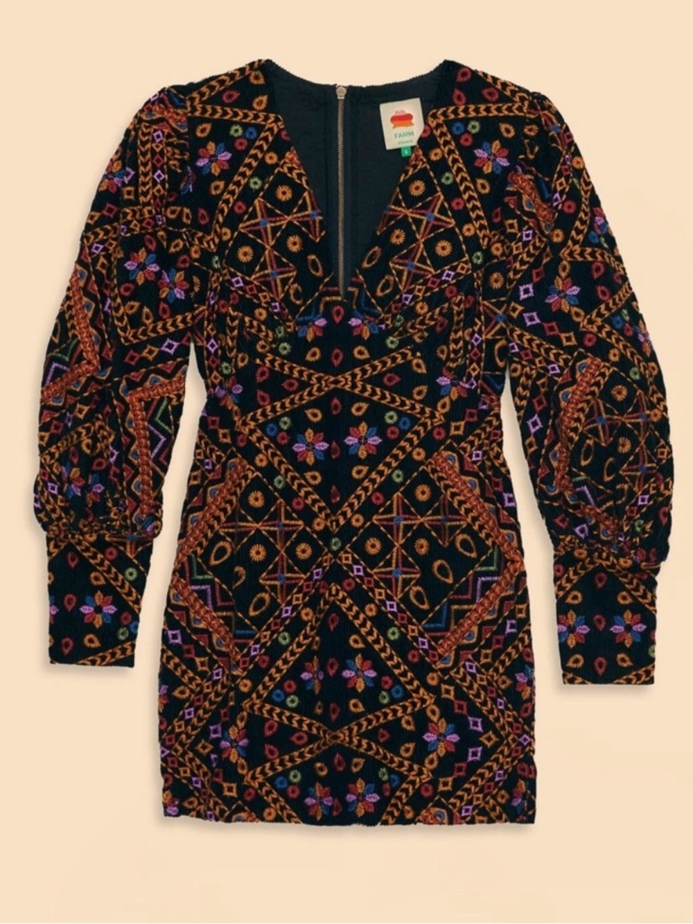 Farm Rio: Embroidered Corduroy
Puff Sleeve Mini Dress - Picture 13 of 15